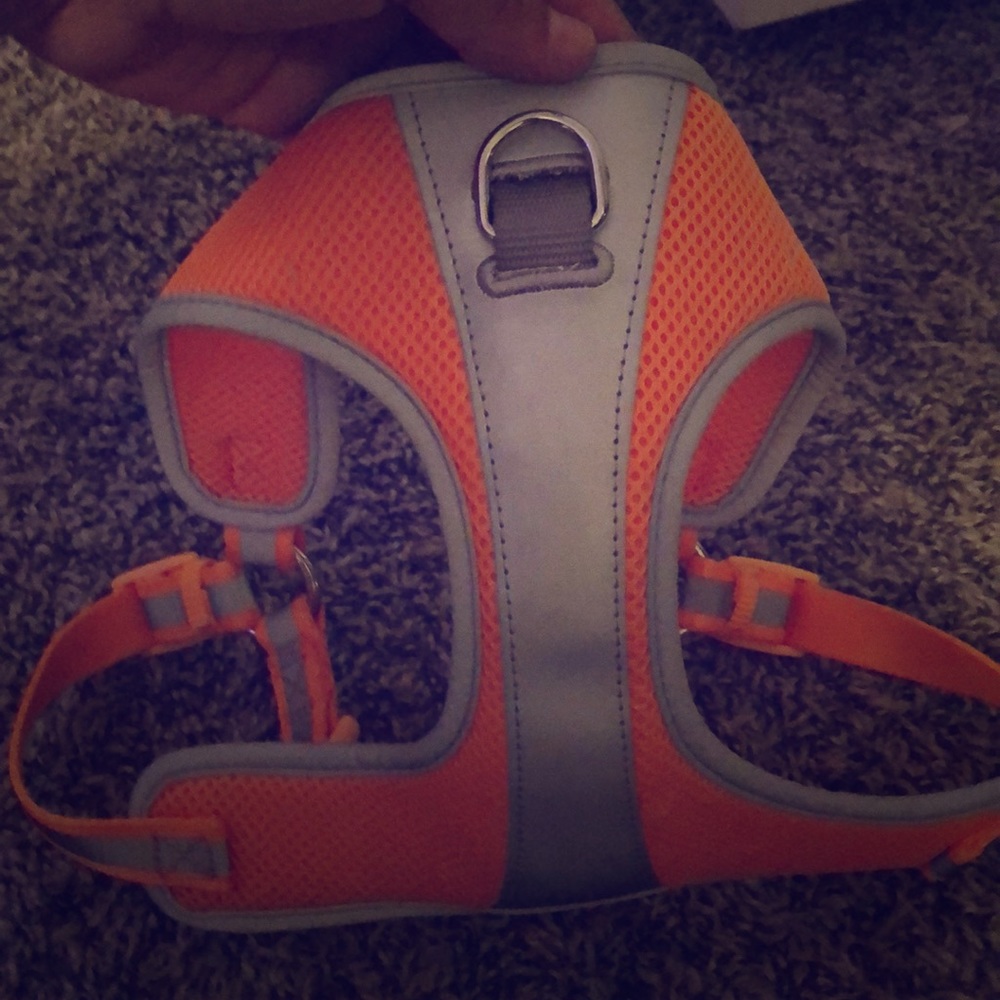 REFLECTIVE ORANGE DOG HARNESS
